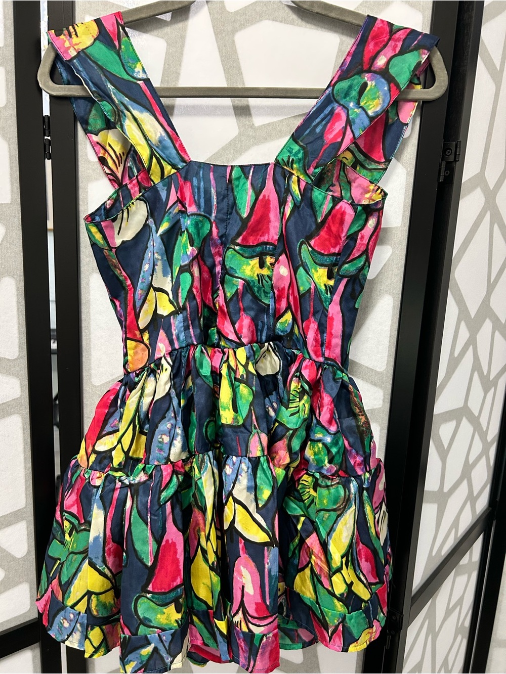 Vanessa Mooney Navy Multicolor Floral Tiered Sundress - Picture 2 of 3